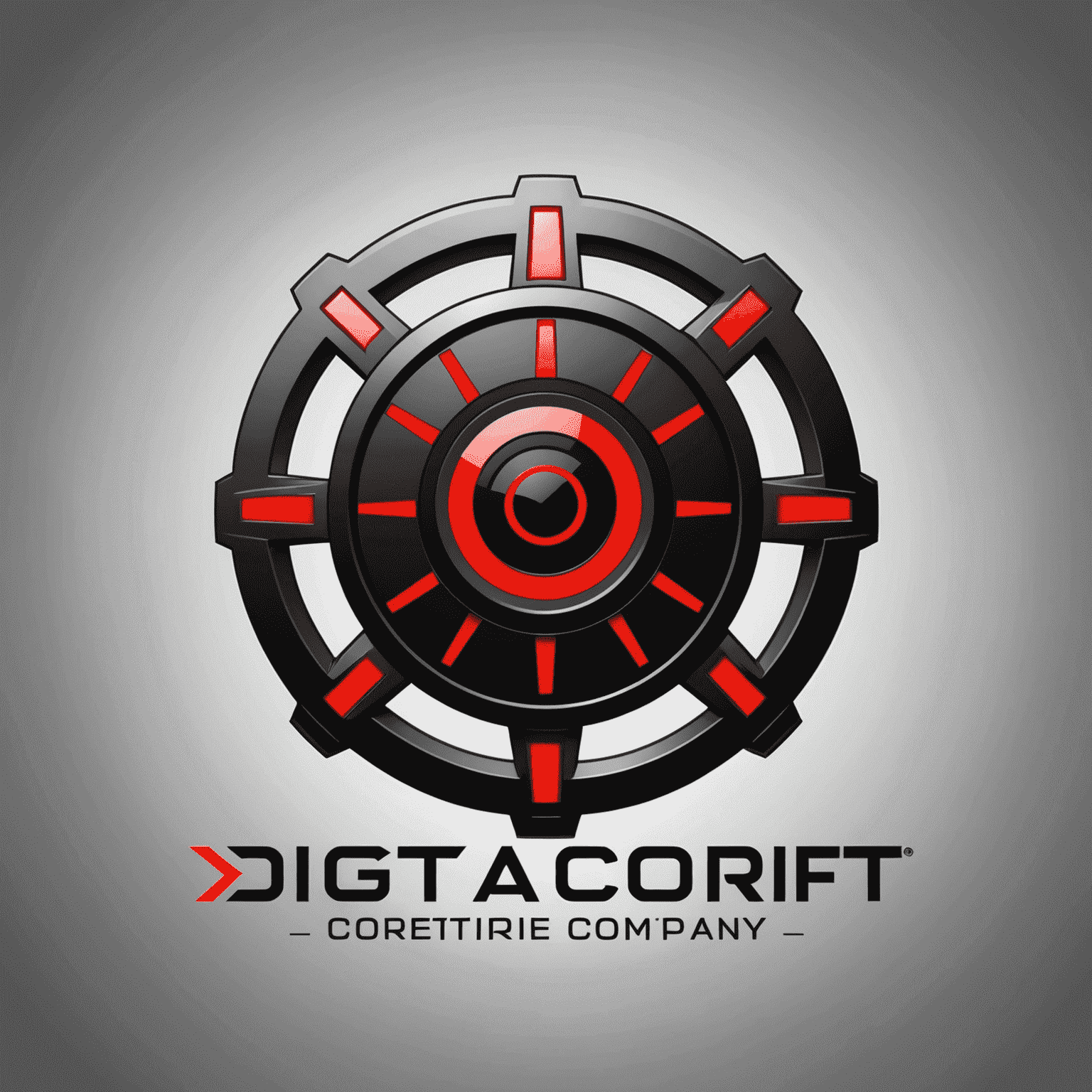 DigitalCoreIT company logo in red and black colors, depicting a stylized digital core