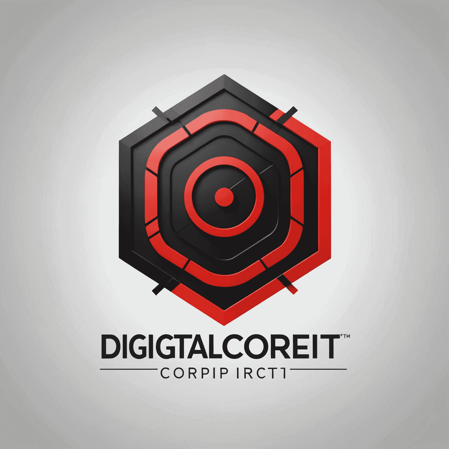 DigitalCoreIT company logo in red and black colors, depicting a stylized digital core