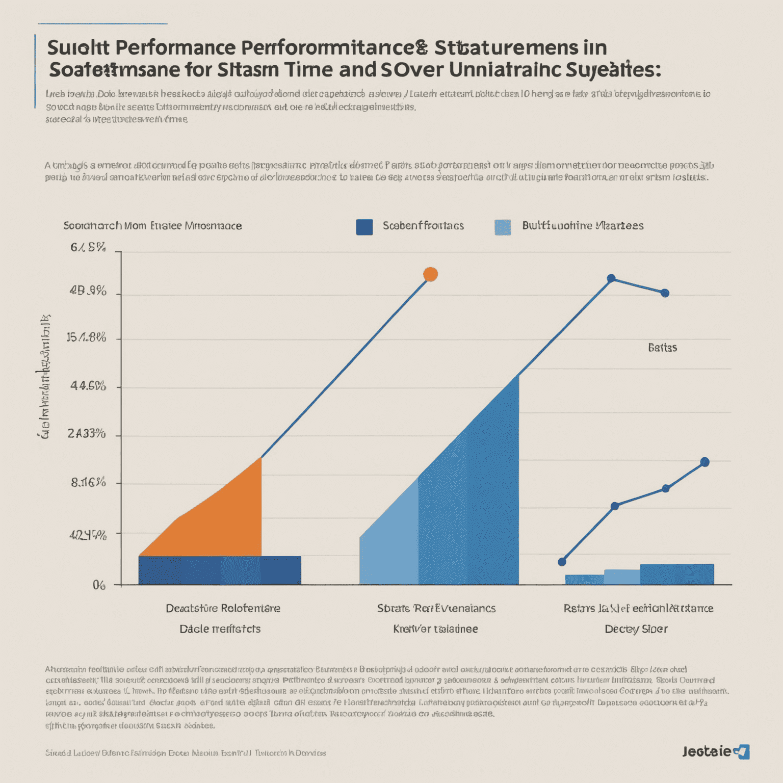 A graph showing steady performance improvements in a software system over time due to regular maintenance and updates