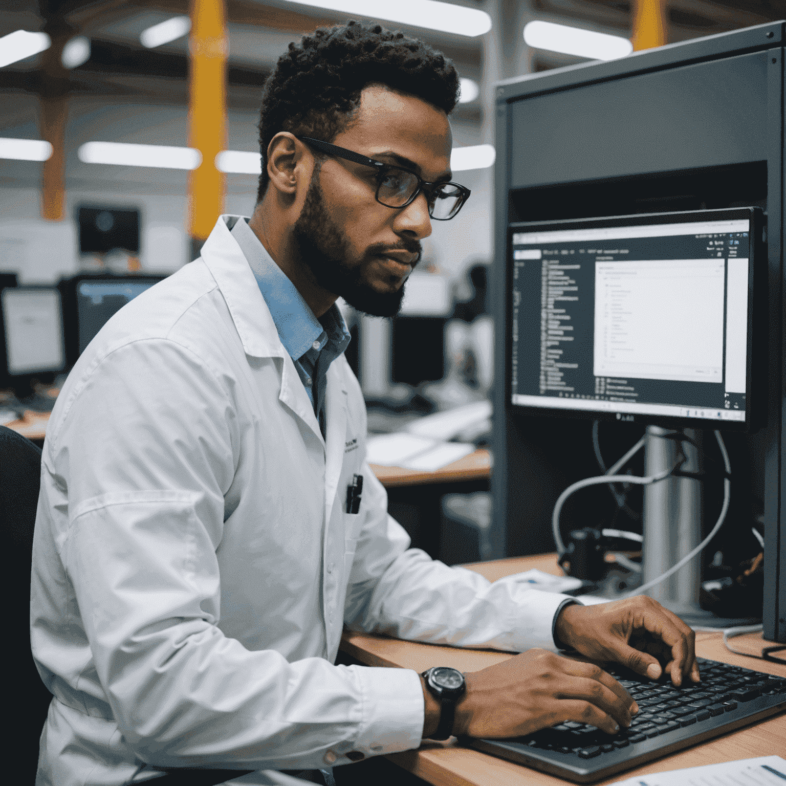 A QA engineer performing thorough software testing to identify and fix issues, ensuring the software meets the highest quality standards before deployment.